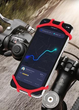 Тримач велокріплення на кермо для телефону смартфона велосипедний 360° на велосипед, самокат чорний4 фото