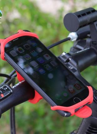Тримач велокріплення на кермо для телефону смартфона велосипедний gina 4-6.5" на велосипед, самокат червоний