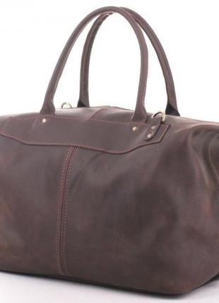 Дорожня коричнева шкіряна стильна сумка для спортзалу фітнесу вінтаж кежуал casual ручна робота