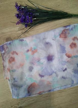 Стильный большой завораживающий палантин шарф платок/акварельный цветочный принт