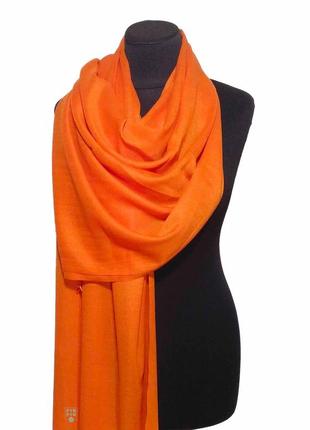 Бавовняний шарф палантин бавовна помаранчевий демісезонний легкий однотонний новий