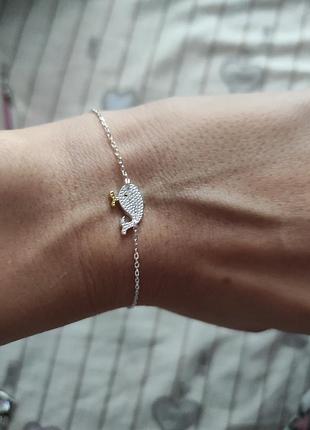 Набір срібний, сережки, браслет