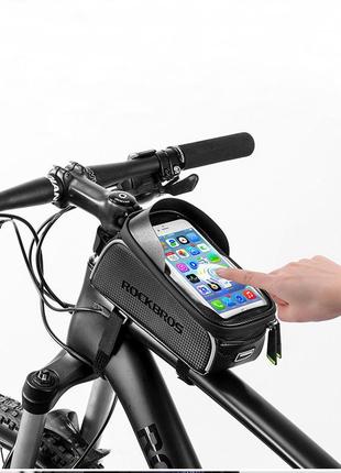 Велосумка для смартфона на раму, вело сумка для телефона rockbros ( код: ibh004b )