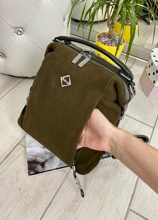 Рюкзак-сумка bv lux на 2 отдела зеленый хaки8 фото