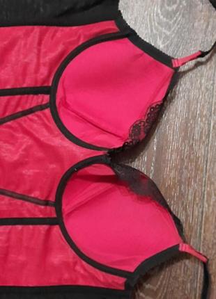 Брендовый красивый корсет р.34 f 75 f от ann summers корсет косточки кружево крепления для чулок8 фото