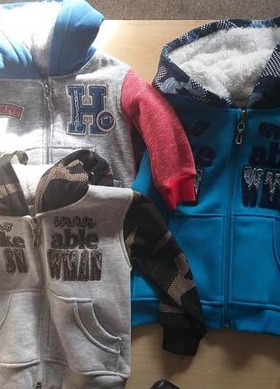 Класні теплі кофти - куртки на змійці 1-8 років