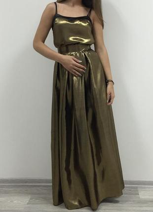 Шикарная металлическая  длинная в пол  юбка известного украинского бренда weannabe1 фото