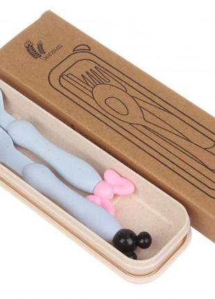 Еко набір столових приладів блакитний 68-048