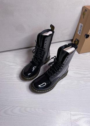 Ботинки dr. martens 1490 black patent lamper ✨3 фото