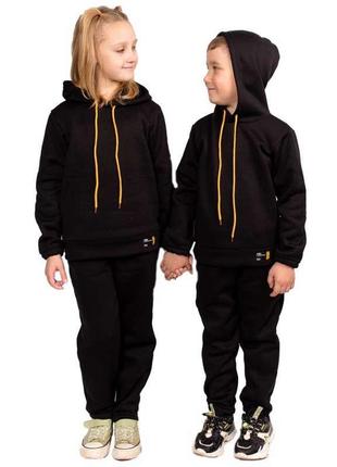 Качественный тёплый базовый костюм с капюшоном трехнитка на флисе/якісний теплий базовий костюм фліс