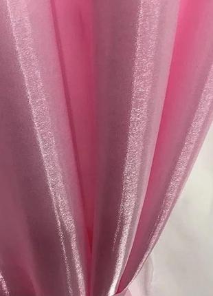 Готовий комплект штор монорей з підхватами 150х270 з тюлем кристалон 400х270 колір рожевий3 фото