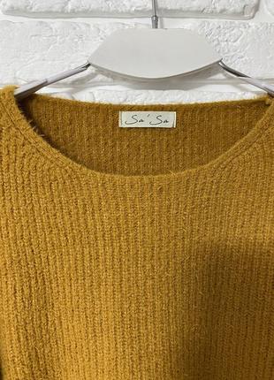 Пуловер свитер оверсайз горчичный4 фото