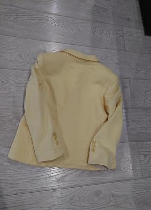 Кашемировый пиджак укороченное пальто лимонного цвета 50 размер4 фото