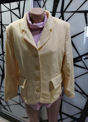 Кашемировый пиджак укороченное пальто лимонного цвета 50 размер9 фото
