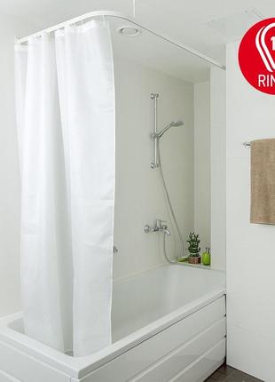 Тканинна штора для ванної кімнати grain з металевими кільцями. розмір 180*180