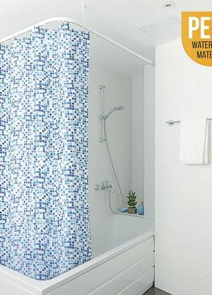 Штора для ванной комнаты pixel с металлическими кольцами, материал peva, размер 180 * 180