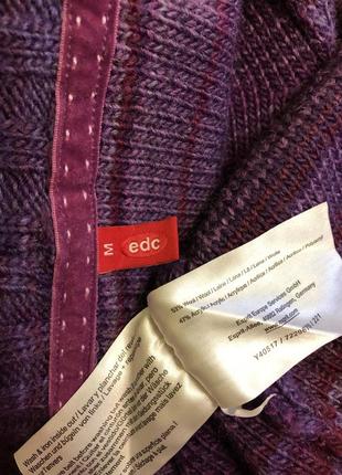 Esprit edc wool, шерстяной пуловер гольф с поясом , ягодные оттенки, оригинал германия, шалевый воротник4 фото