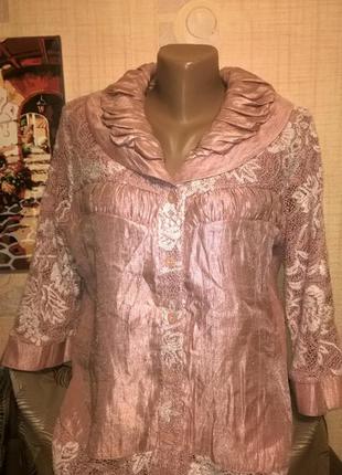 Шикарний ошатний блузон жакет французького бренду la verite l-xl