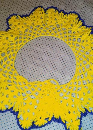 Воротничок накладной вязаный крючком ручная работа ажурный на завязках