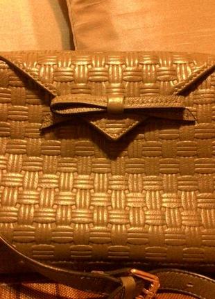 Сумка клатч italiavogs зелена натуральна шкіра