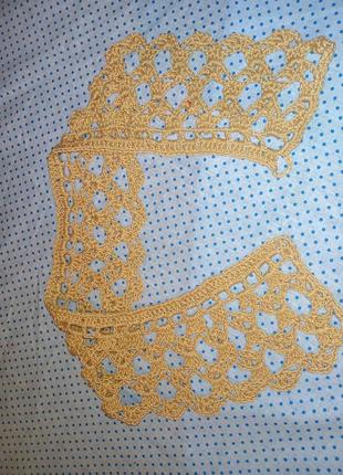 Комірець в'язаний гачком накладний ручна робота7 фото