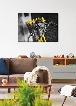 Картина на полотні 50 х 70 см жовті тюльпани