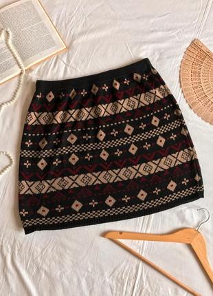 Ексклюзивна тепла трикотажна спідниця прямого крою f&f (розмір 40-42)