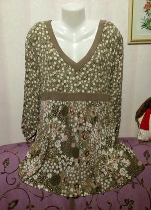 Віскозна блуза дуже великий розмір (пог - 73 +см ) 46