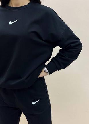 Женский спортивный костюм nike черный, костюм штаны и свитшот найк демисезонный9 фото