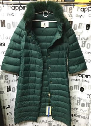 Пальто демисезонное длинное пух 100%, cerruti, оригинал.