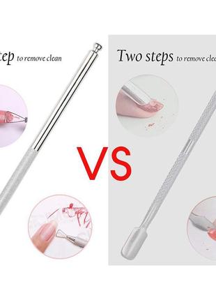 Треугольный пушер двухсторонний для снятия гель-лака с шариком на конце (дотс)