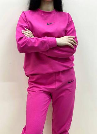 Спортивний костюм nike жіночий костюм двійка однотонний світшот і штани найк