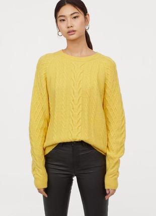 Желтый свитер с шерстью h&m