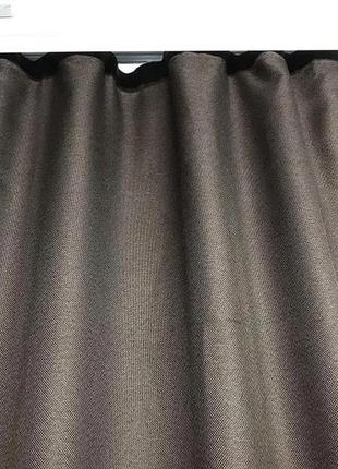 Готовый комплект штор мешковина блэкаут на тесьме 150х270 см с тюлем шифон 400х270 см цвет шоколадный5 фото