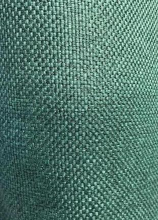 Готовый комплект штор мешковина блэкаут на тесьме 150х270 см с тюлем шифон 400х270 см цвет зеленый6 фото