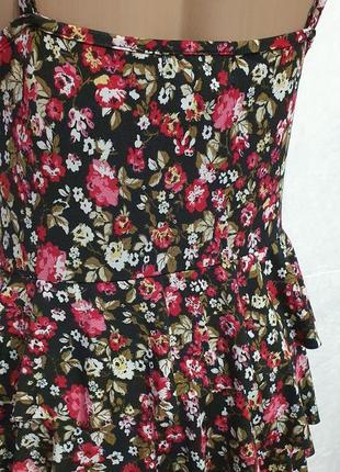 Платье сарафан на лето цветочный принт на бретелях ткань не мнеться5 фото