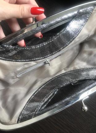 Клатч серебро блестящий вечерний сумка маленькая new look5 фото