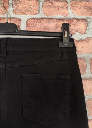 Женские штаны джинсы черные с рваными коленями denim co6 фото