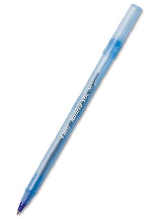 Ручка кулькова "bic" синя 1мм "round stic"4 фото