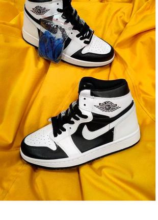 Кросівки чоловічі nike air jordan 1 retro чорні / кросівки чоловічі найк аїр джордан чорні кроси