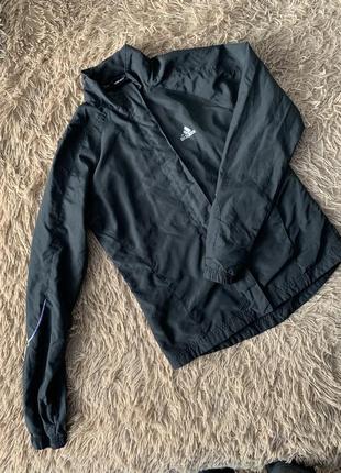 Чёрная олимпийка, легкая куртка, ветровка 😍 adidas, адидас1 фото