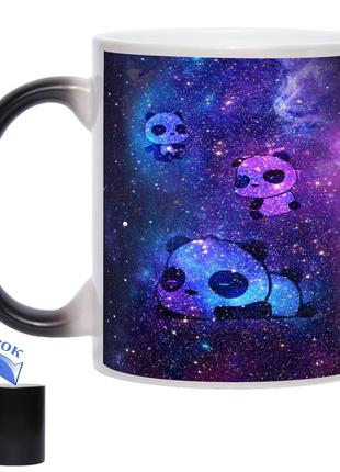 Чашка хамелеон космические панды 330 мл2 фото