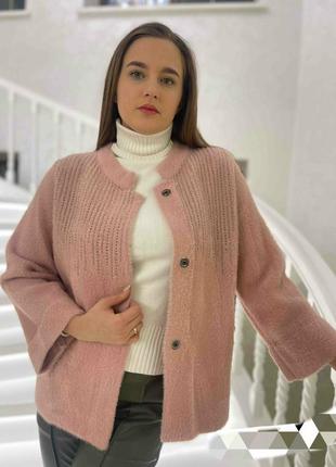 Шикарный кардиган,пальто с альпаки,с камнями.