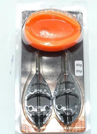 Набор кормушек 2+1 method feeder set с пресформой  кормушек флэт метод 2+1 ( 80 гр )