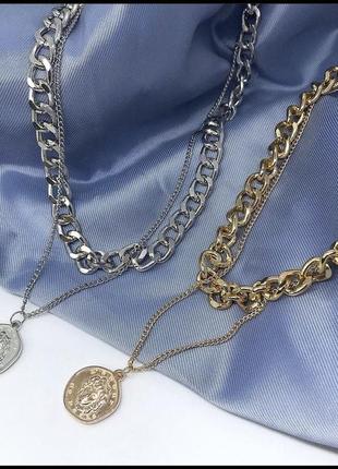 Двойное ожерелье  в виде монеты