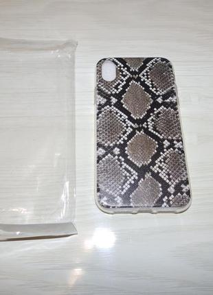 Чехол iphone xr print кожа питона , змеи дизайнерские чехлы3 фото