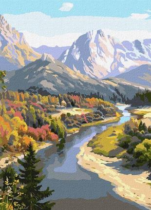 Картина по номерам "осень в горах" идейка kho2848 40х50 см1 фото