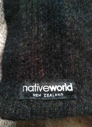 Native world  теплый шерстяной мужской шарф.  новая зеландия.5 фото