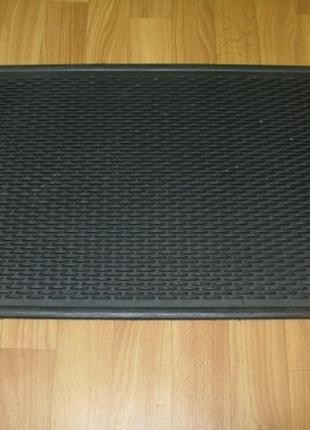 Придверний гумовий килимок без малюнка чорний1 фото