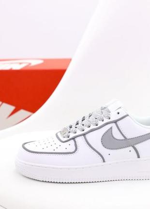 Женские кроссовки nike air force 1 (рефлективные)2 фото